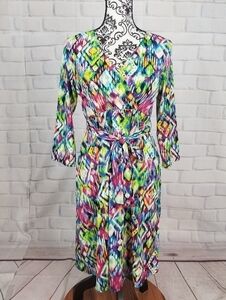 Three Season maternity dress geo print long sleeve
